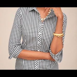 Talbots 3x gingham button down